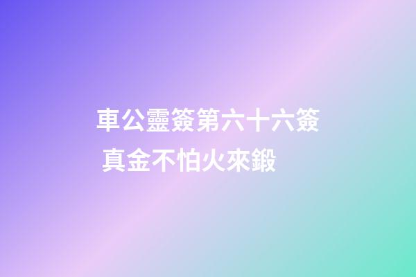 車公靈簽第六十六簽 真金不怕火來鍛